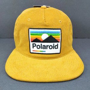 POLAROID CORDUROY HAT Snapback Cap Old School Retro 70s-80s style Mustard Yellow